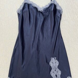 Victoria's Secret Black and Gray Lace Chemise
